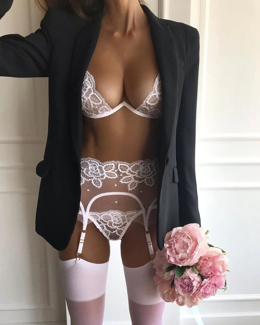 Sensual Lace Floral Trio Set