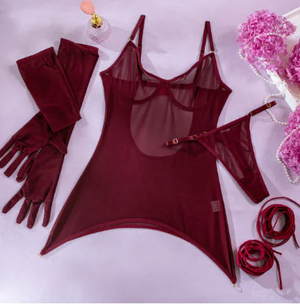 Midnight Seduction Three-Piece Lingerie
