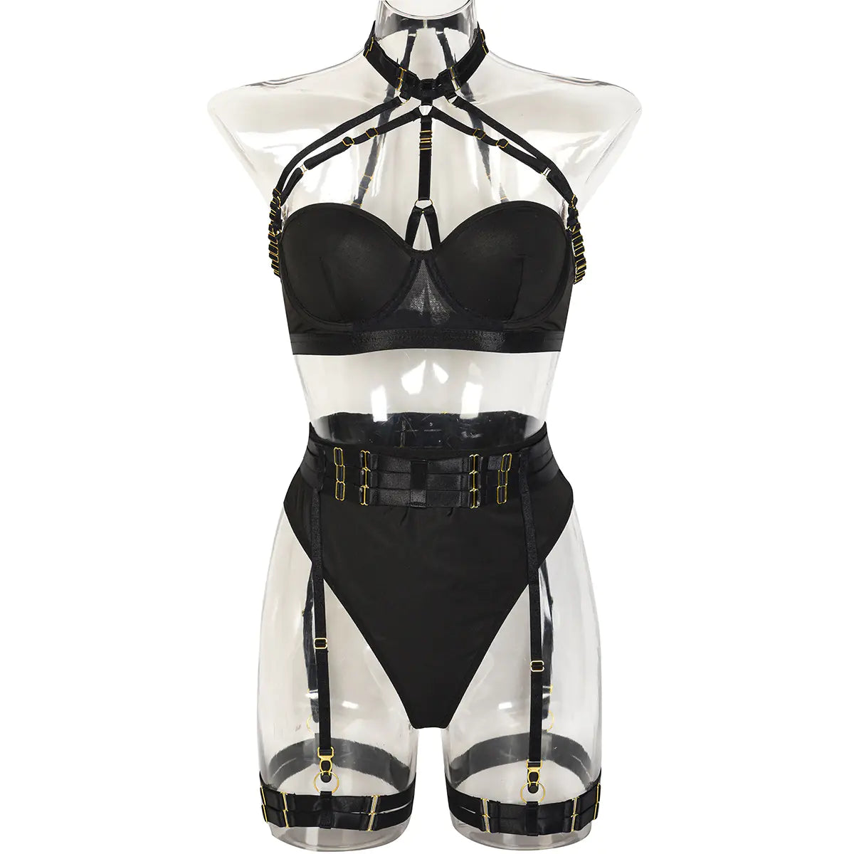 Enchanted 3-Piece Lingerie Set with Open Back