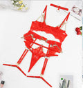 Ruby Flame Lace Lingerie Set - Semi-Cup Design