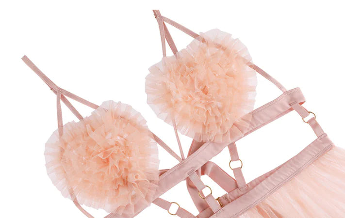 Charming Pink Lace Chemise - Intricate Back