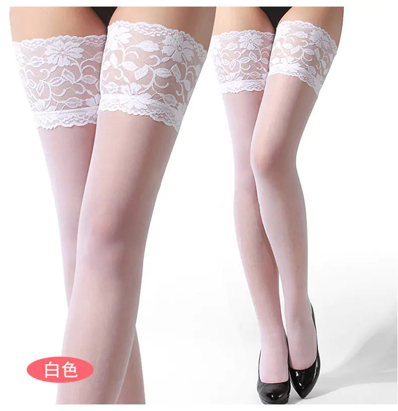 Elegant Lace Sheer Thigh-High Stockings
