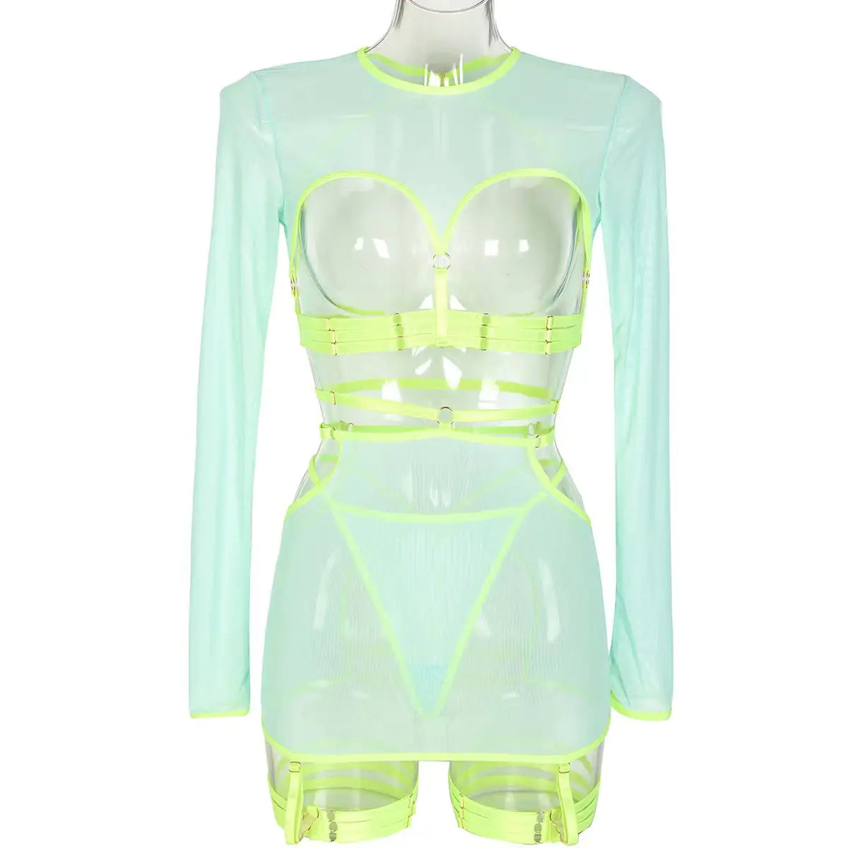 Lace-Embellished 5-Piece Lingerie Ensemble