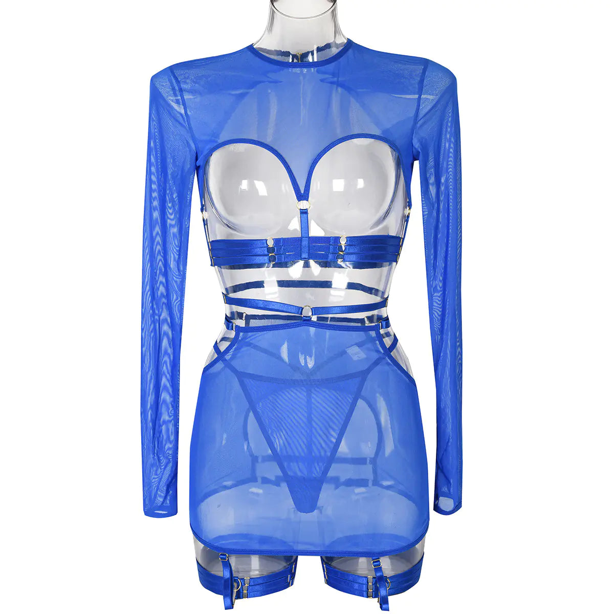 Lace-Embellished 5-Piece Lingerie Ensemble